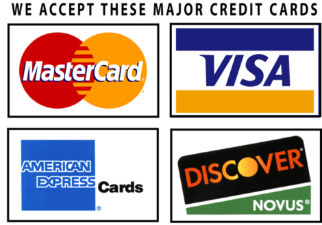 The Town of Embden accepts American Express, Discover, MasterCard and Visa credit cards.